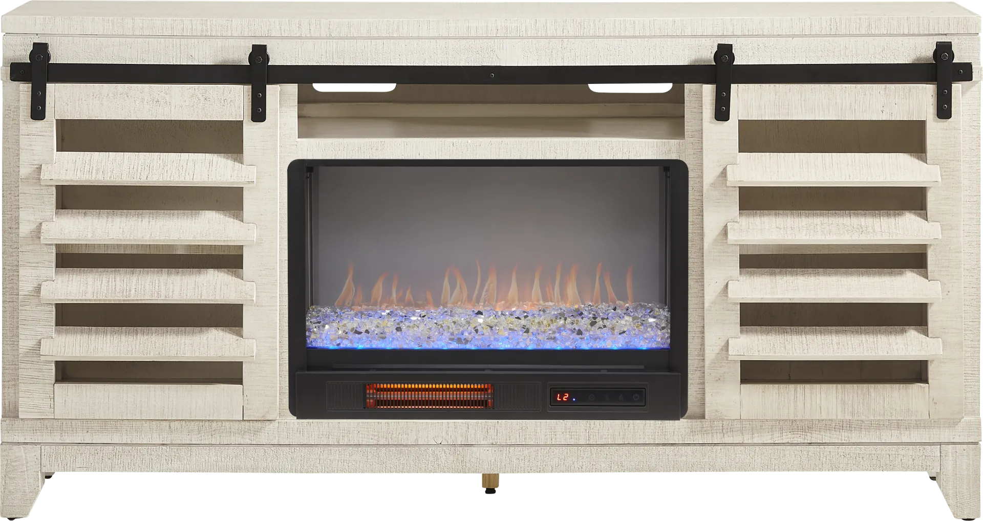 Canoe Creek White 66 in. Console with Electric Fireplace - Image 1