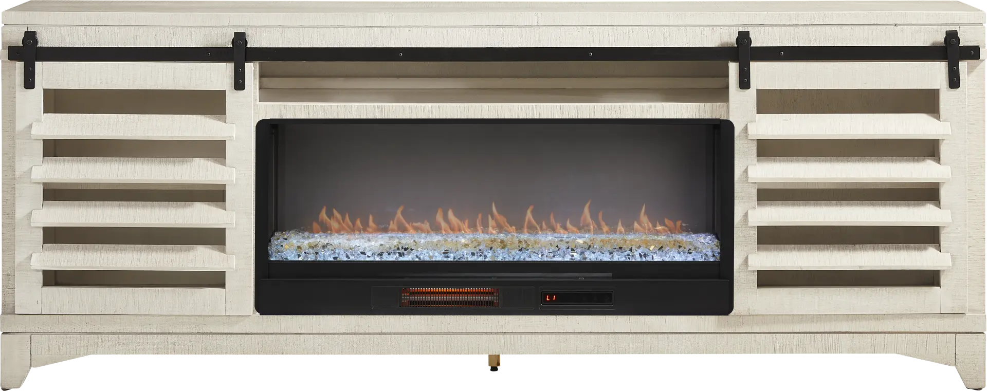 Canoe Creek White 88 in. Console with Electric Fireplace