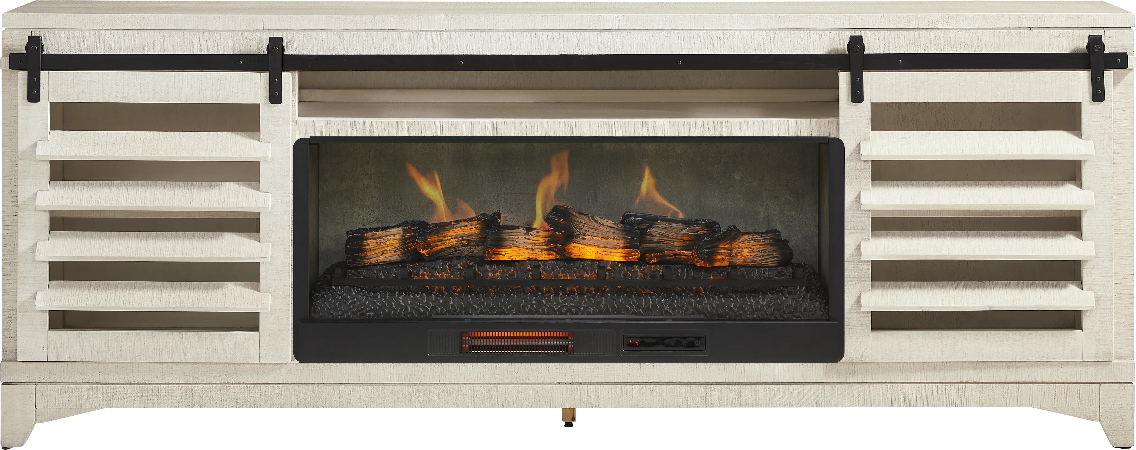 Canoe Creek White 88 in. Console with Electric Fireplace - Thumbnail - Image 1
