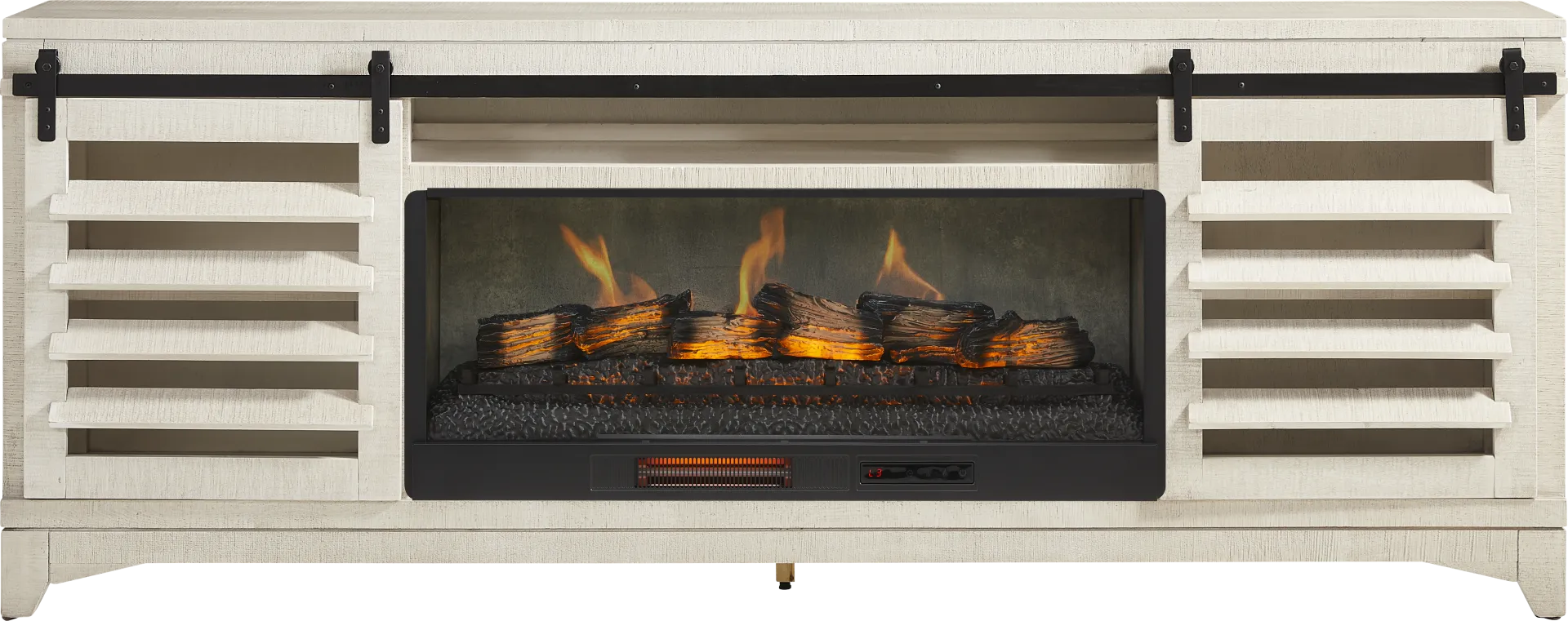 Canoe Creek White 88 in. Console with Electric Fireplace - Image 1