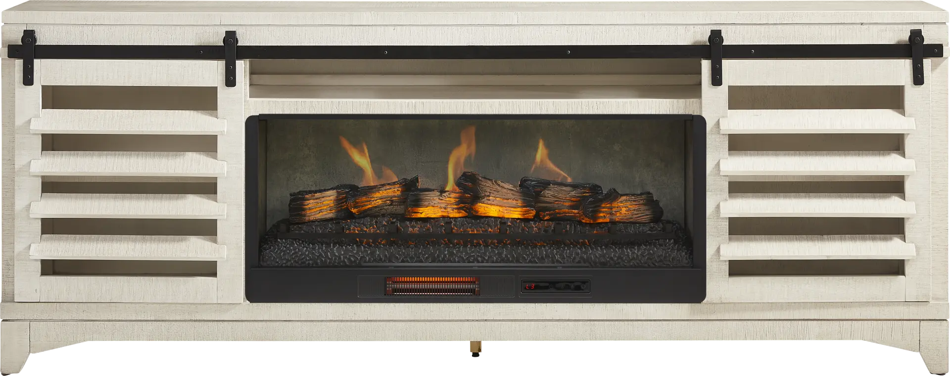 Canoe Creek White 88 in. Console with Electric Fireplace