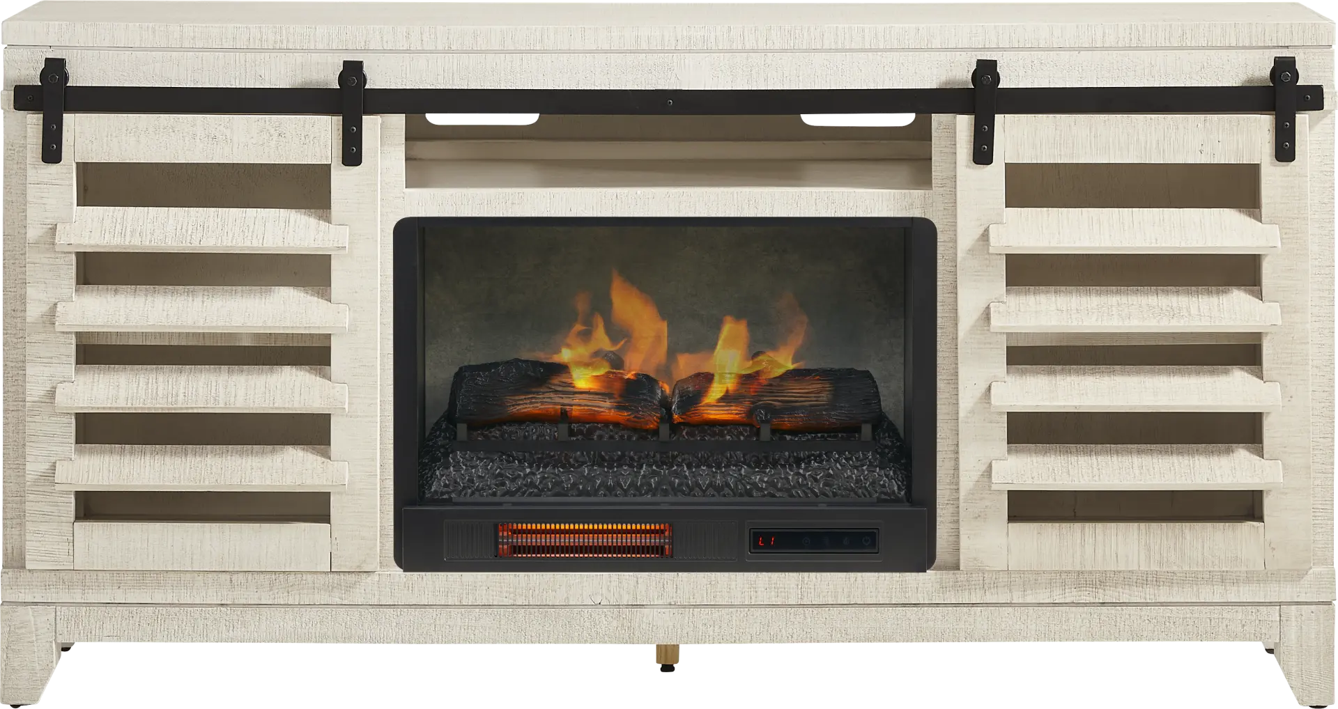 Canoe Creek White 66 in. Console with Electric Fireplace