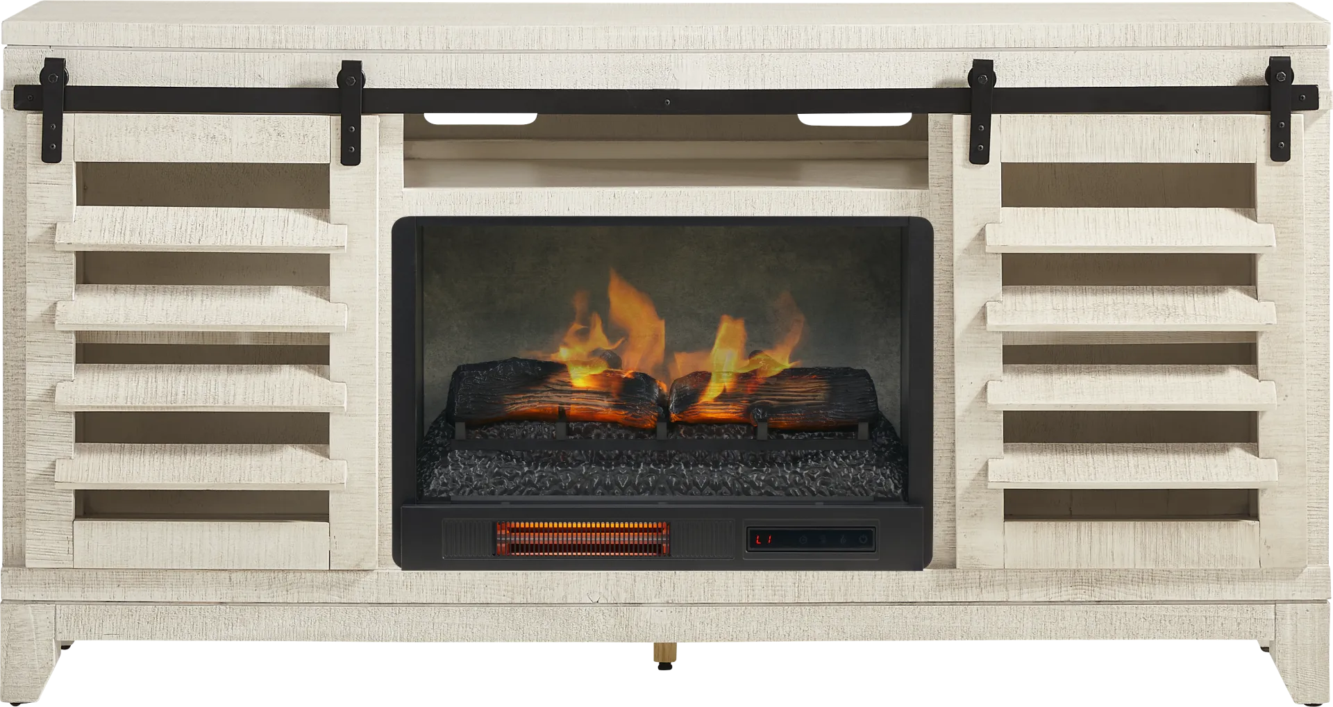 Canoe Creek White 66 in. Console with Electric Fireplace - Image 1