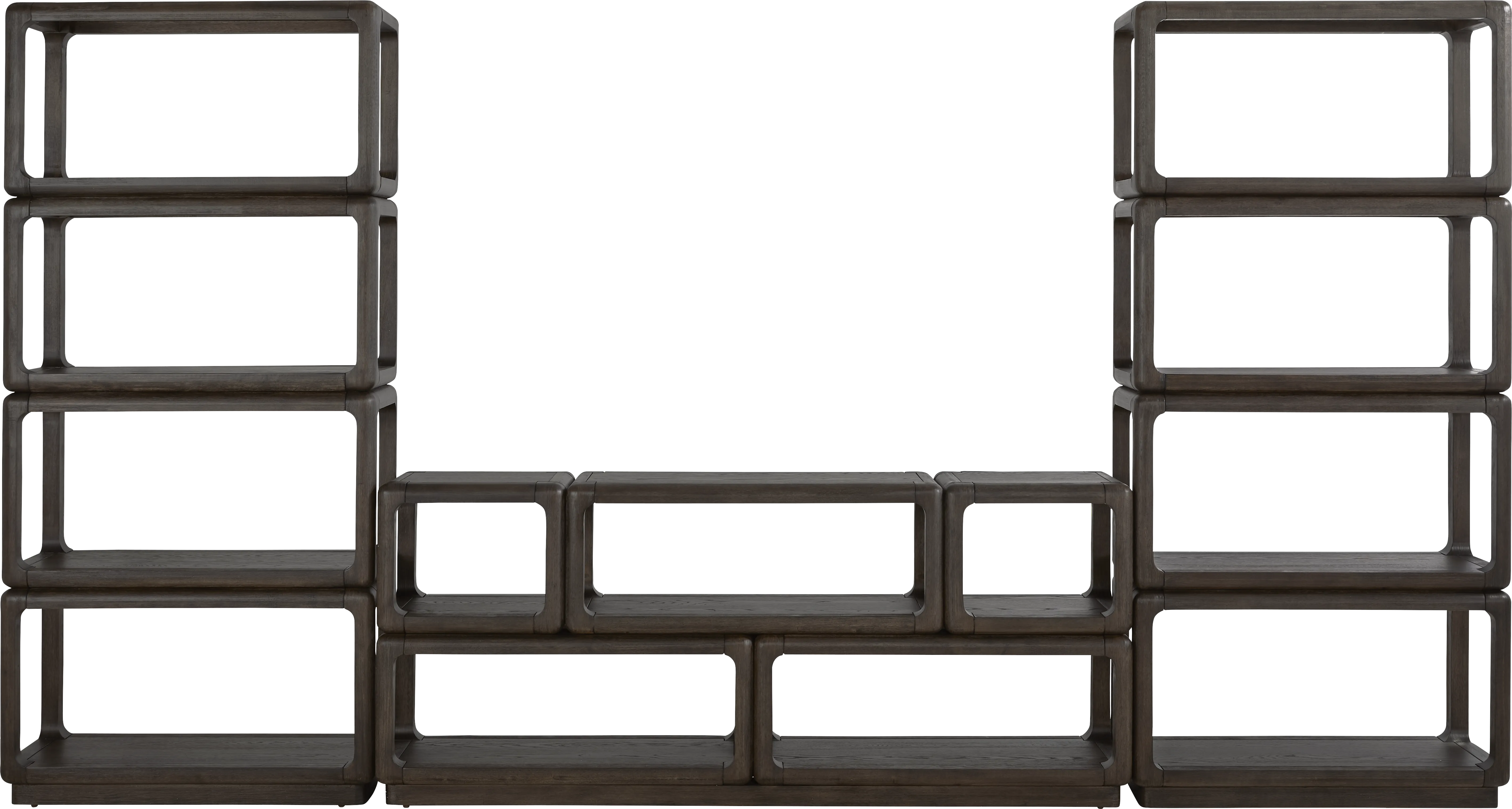 Eaglebrooke Brown 3 Pc Wall Unit with 70 in. Credenza - Thumbnail - Image 1