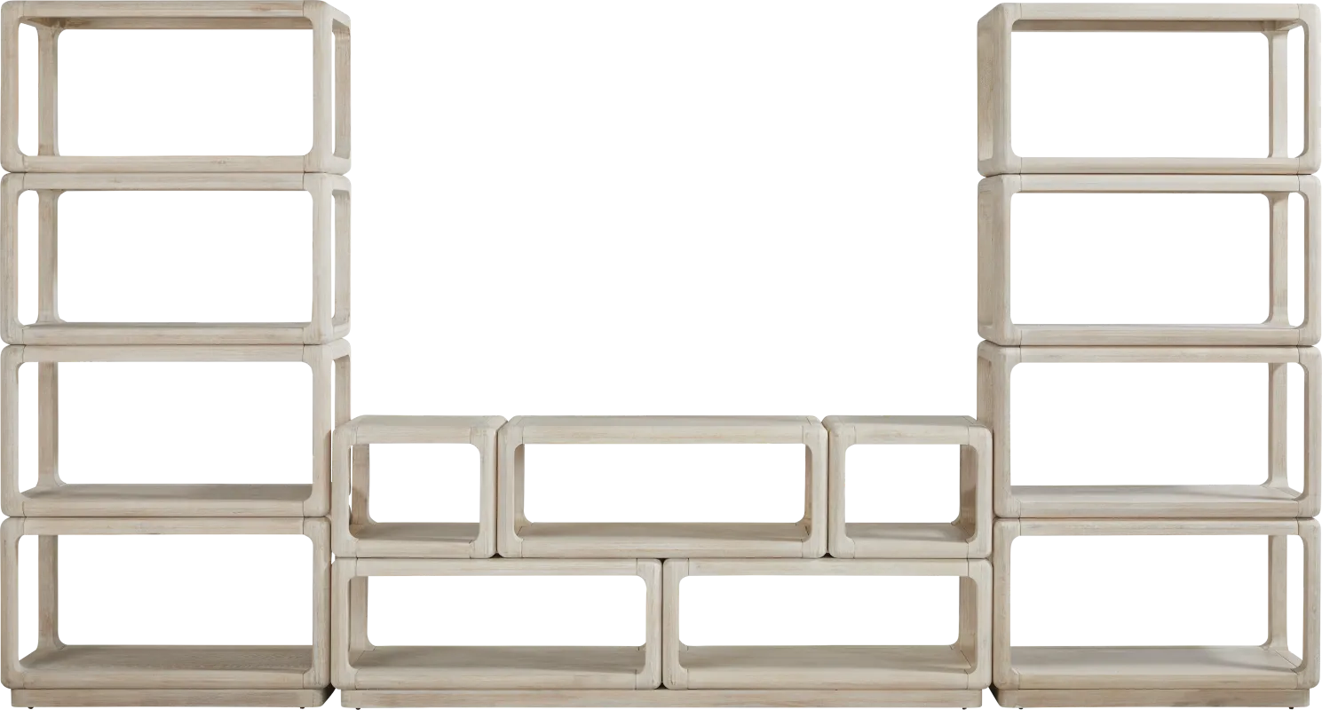 Eaglebrooke Natural 3 Pc Wall Unit with 70 in. Credenza