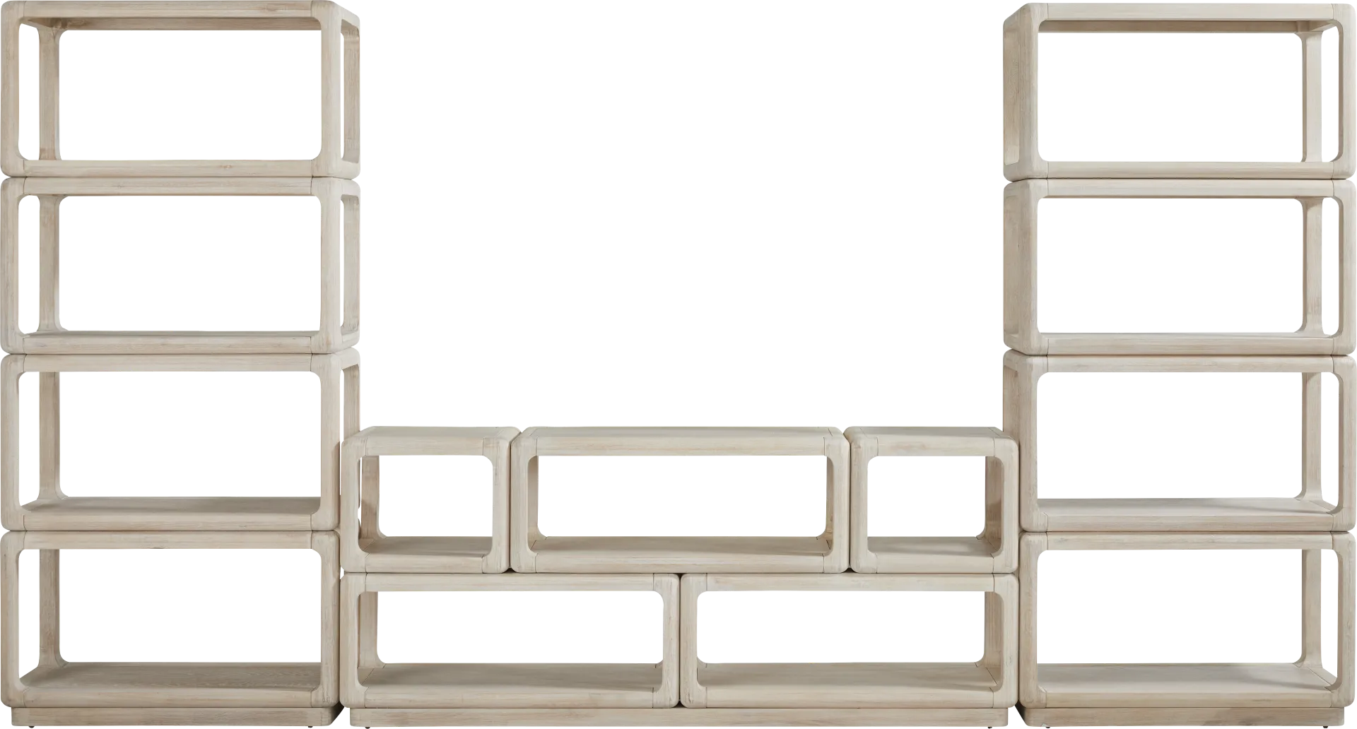 Eaglebrooke Natural 3 Pc Wall Unit with 70 in. Credenza - Image 1