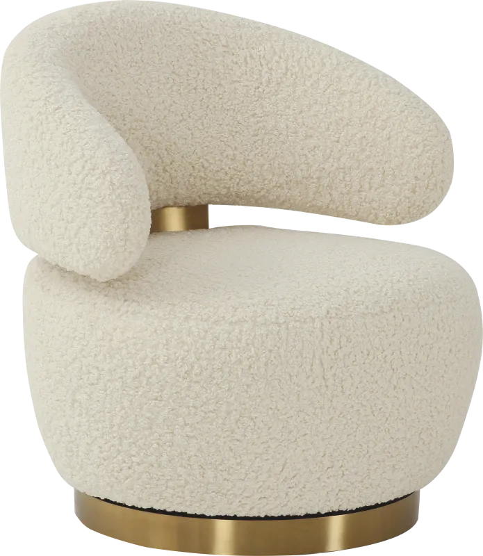Russe White Swivel Chair