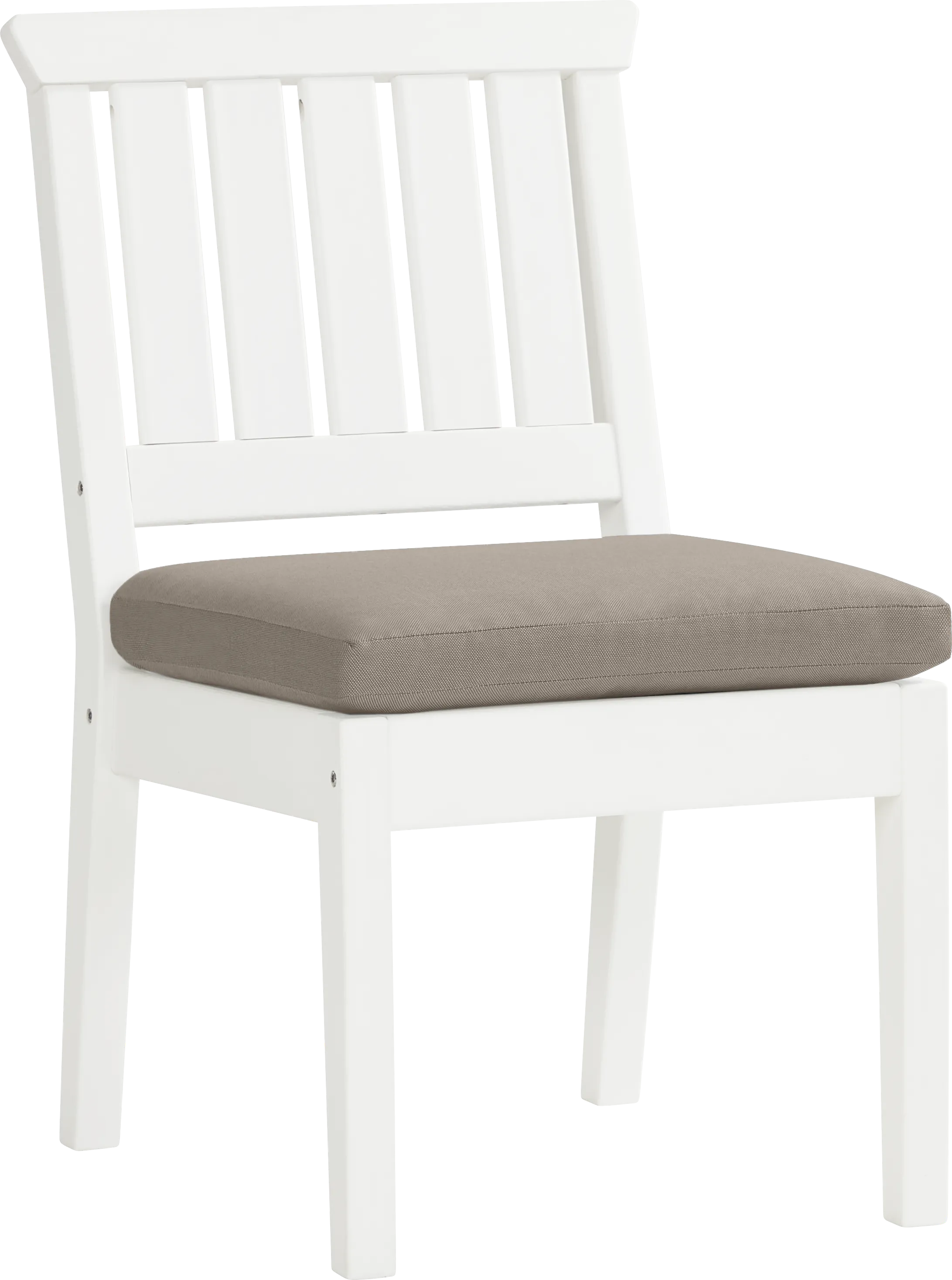 Eastlake White 5 Pc 71 in. Rectangle Outdoor Dining Set with Mushroom Cushions - Thumbnail - Image 4