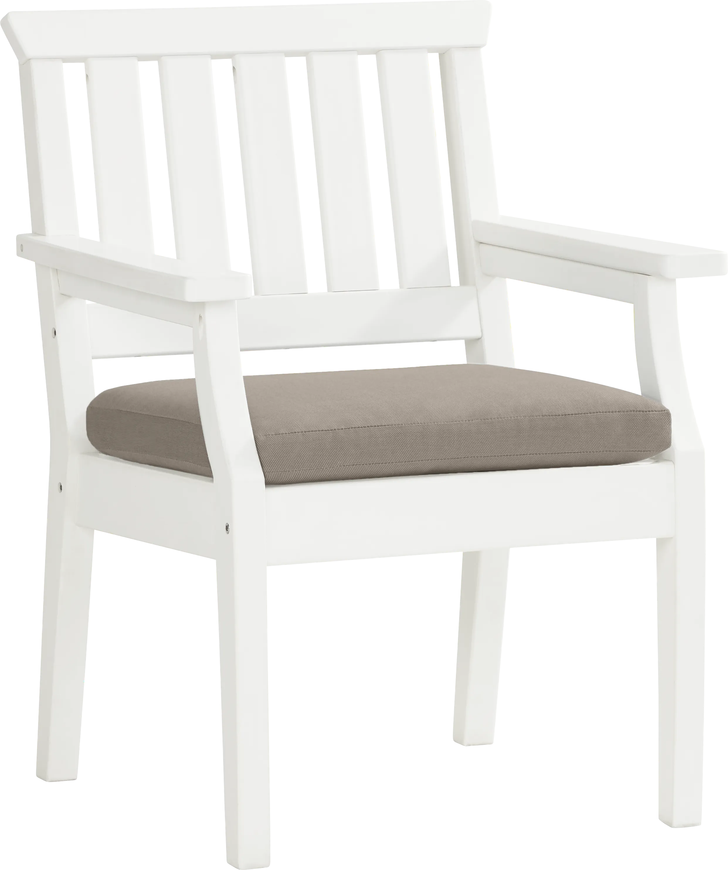 Eastlake White 7 Pc 71 in. Rectangle Outdoor Dining Set with Mushroom Cushions - Thumbnail - Image 4