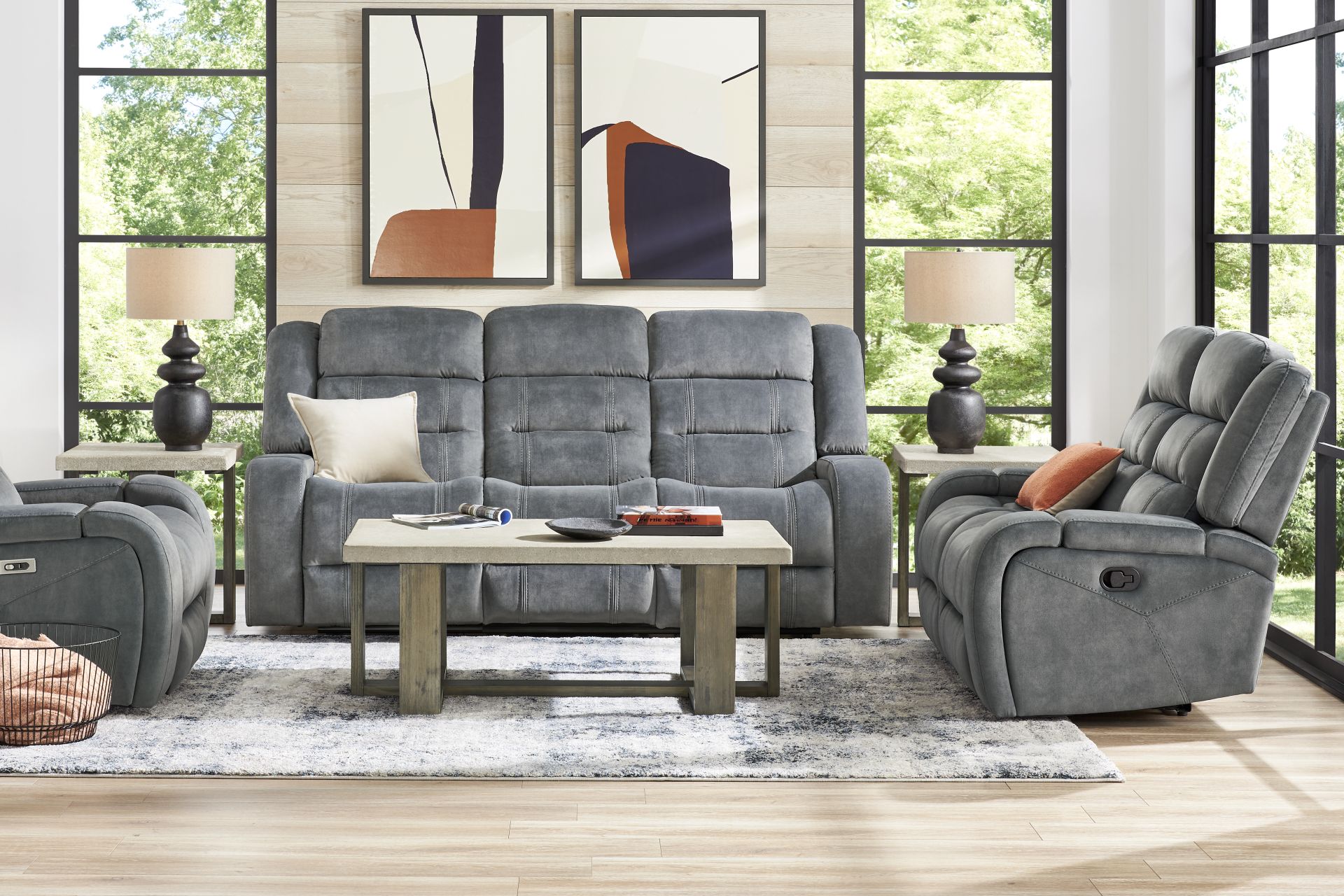 McKinley Graphite 5 Pc Reclining Living Room - Image 1