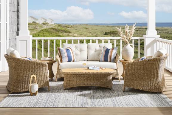 Sarina Bay Natural Outdoor Loveseat