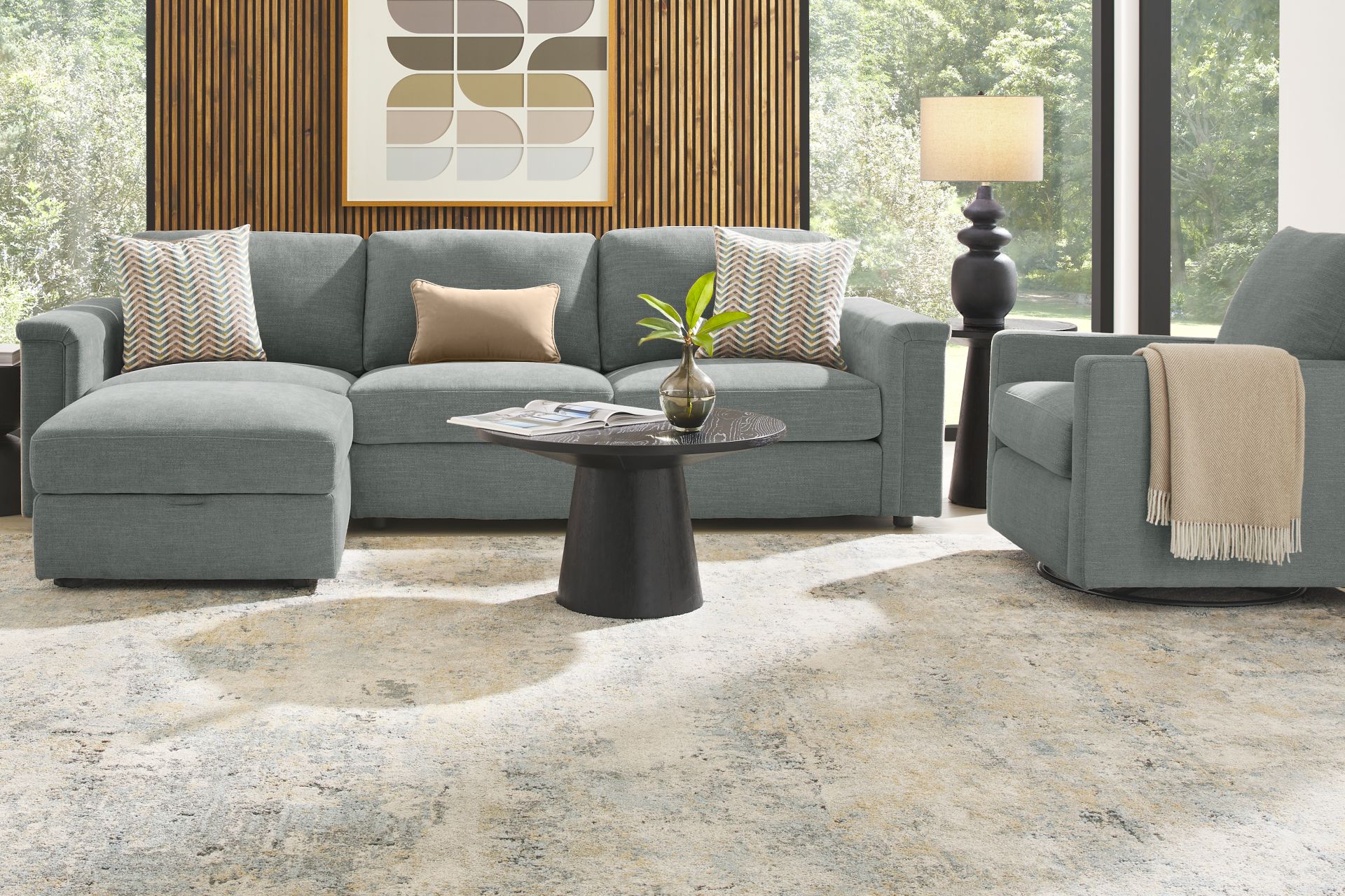 Tempo Modular Blue 4 Pc Sectional - Image 2