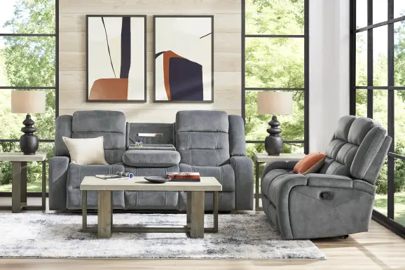 McKinley Graphite Reclining Loveseat