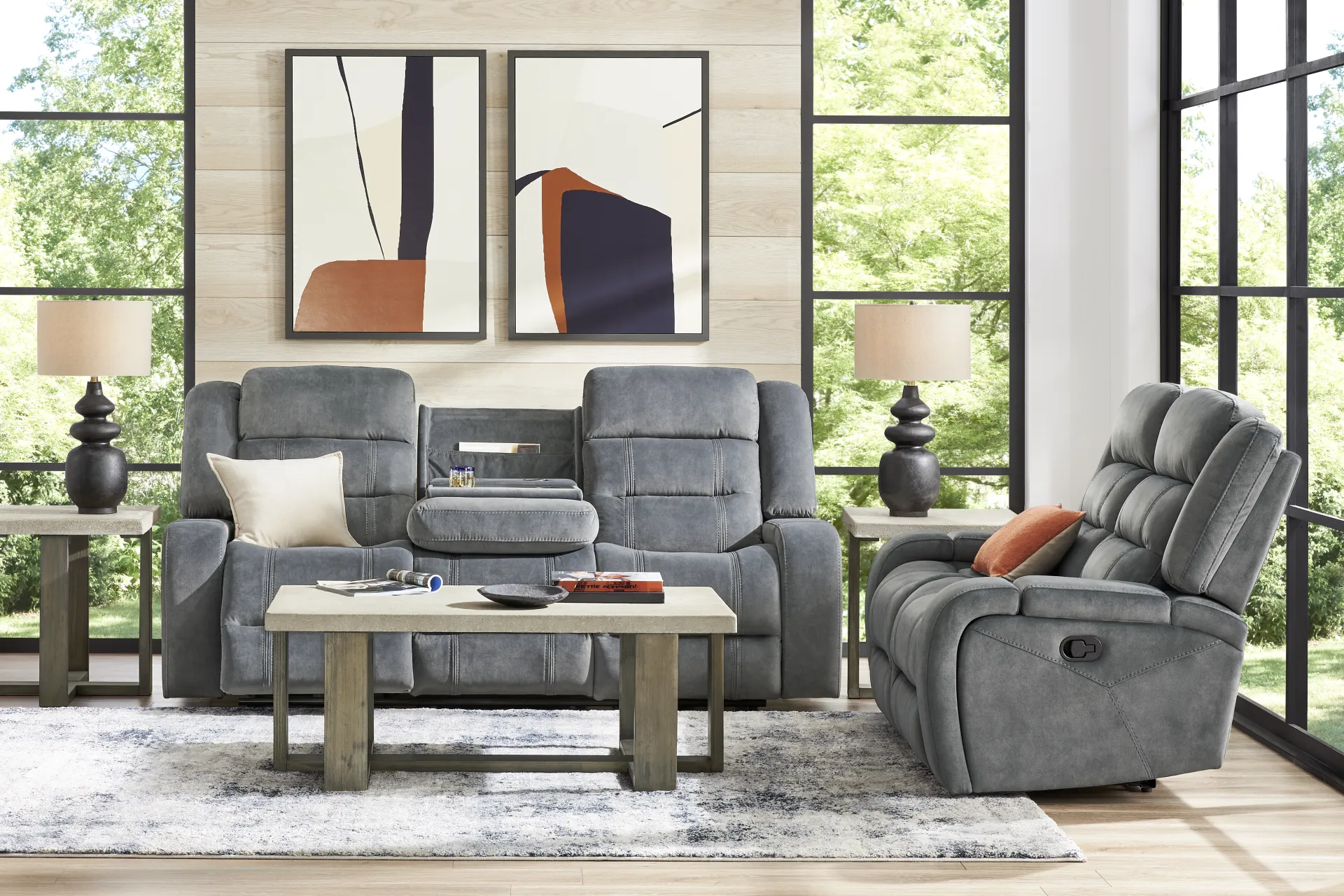 McKinley Graphite Reclining Sofa - Image 1