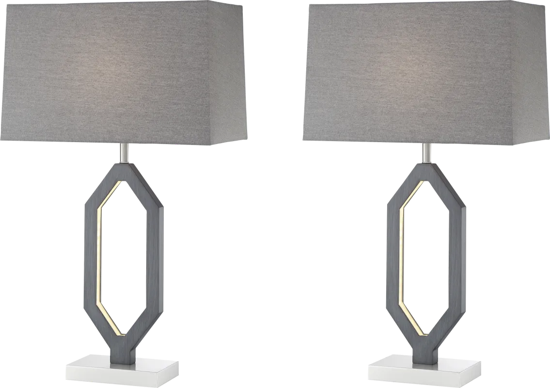 Guejito Gate Gray Table Lamp, Set of 2