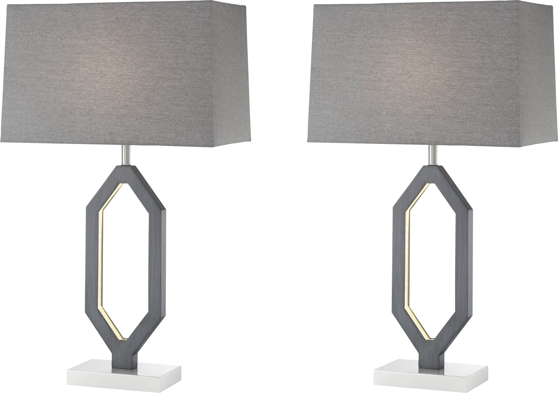 Guejito Gate Gray Table Lamp, Set of 2