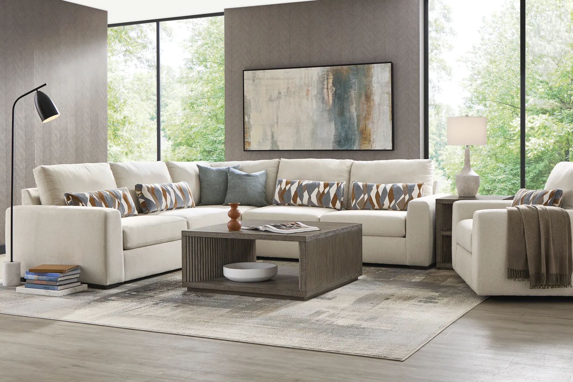 Alexander Ivory 3 Pc Sectional - Image 1