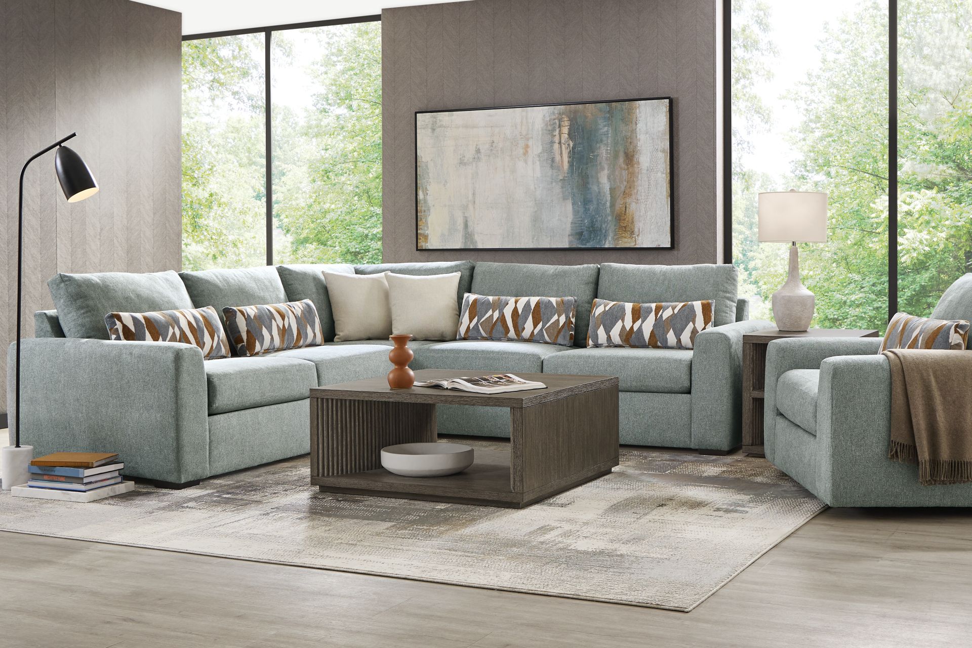 Alexander Blue 3 Pc Sectional - Image 2