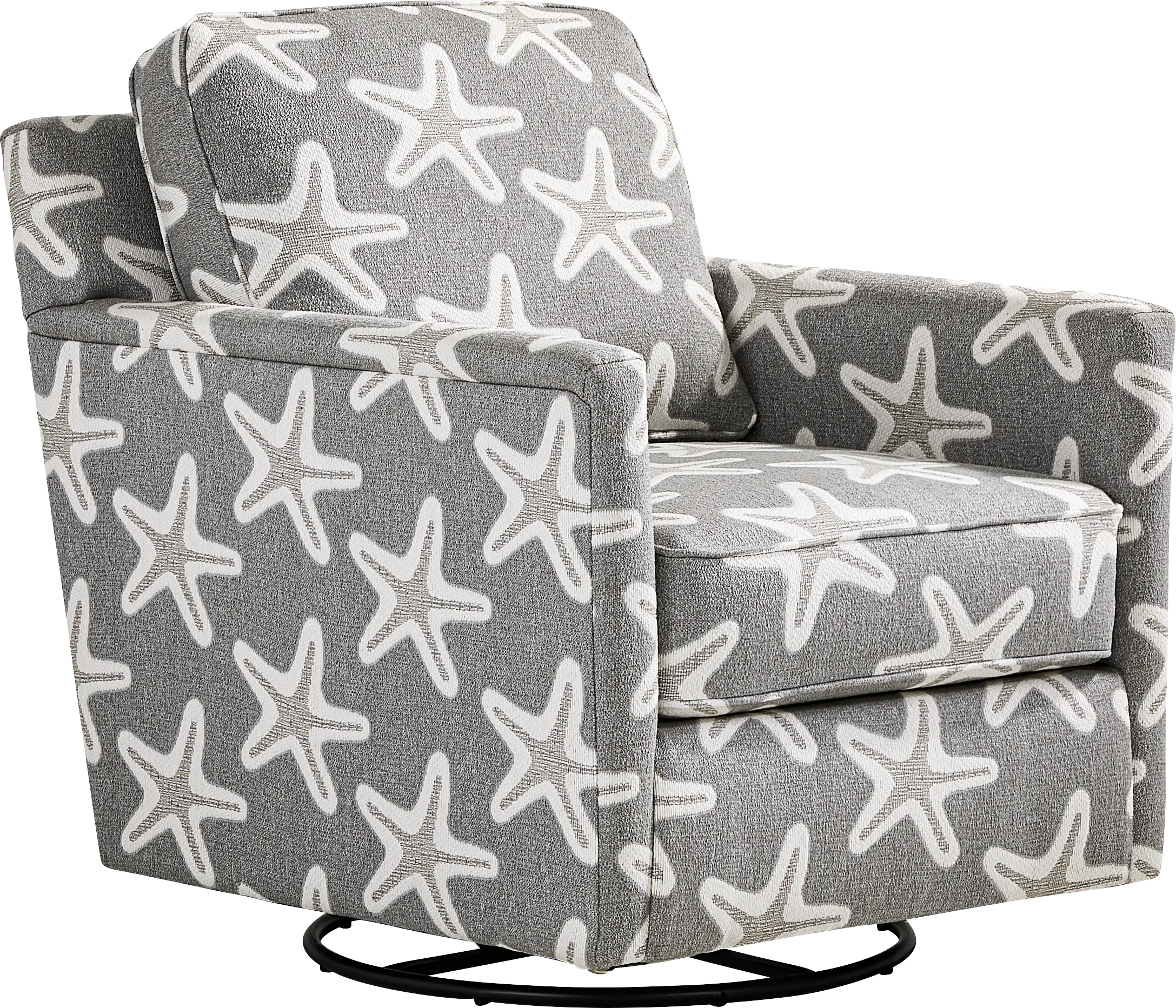 Brightwater Gray Starfish Swivel Rocker Chair - Thumbnail - Image 1