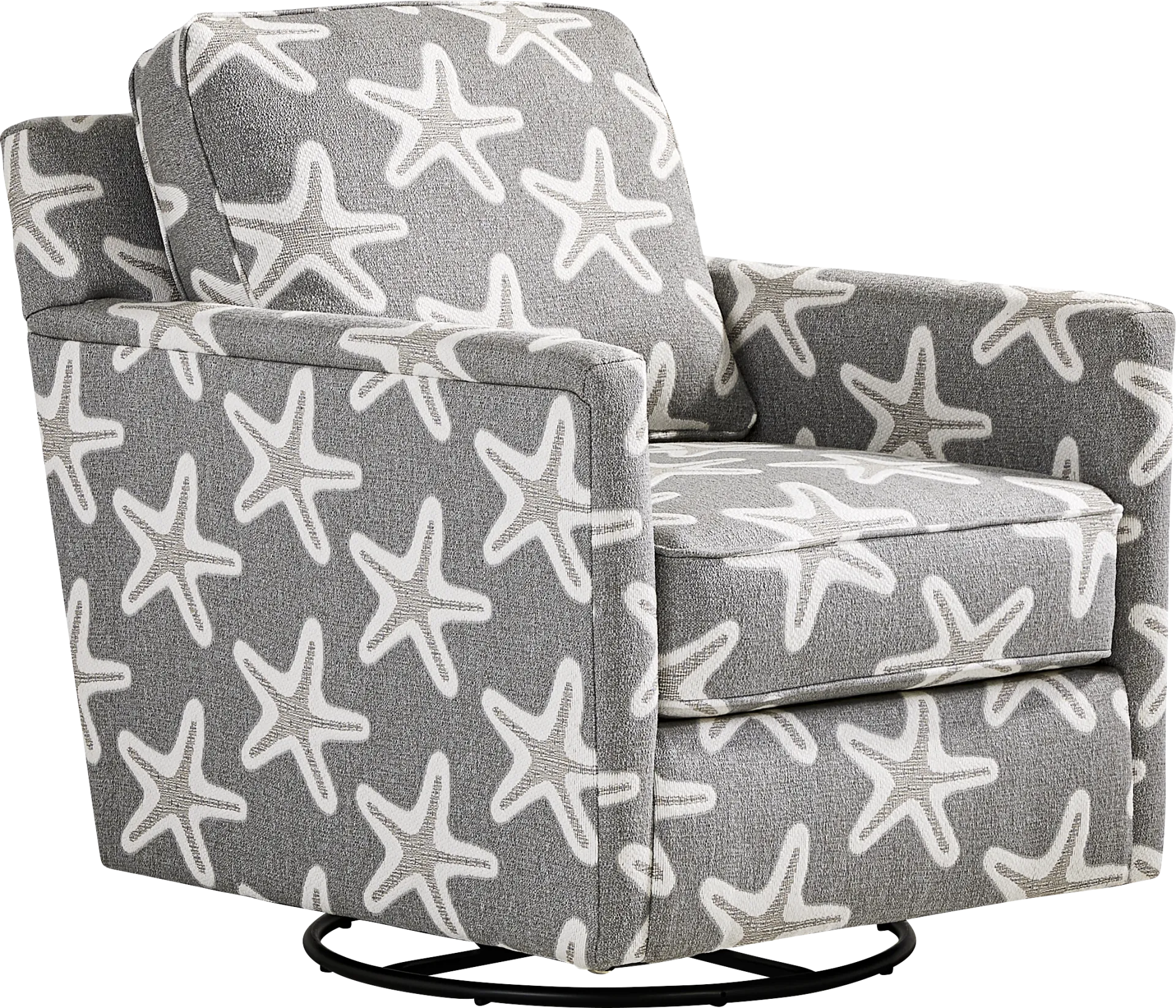Brightwater Gray Starfish Swivel Rocker Chair - Image 2