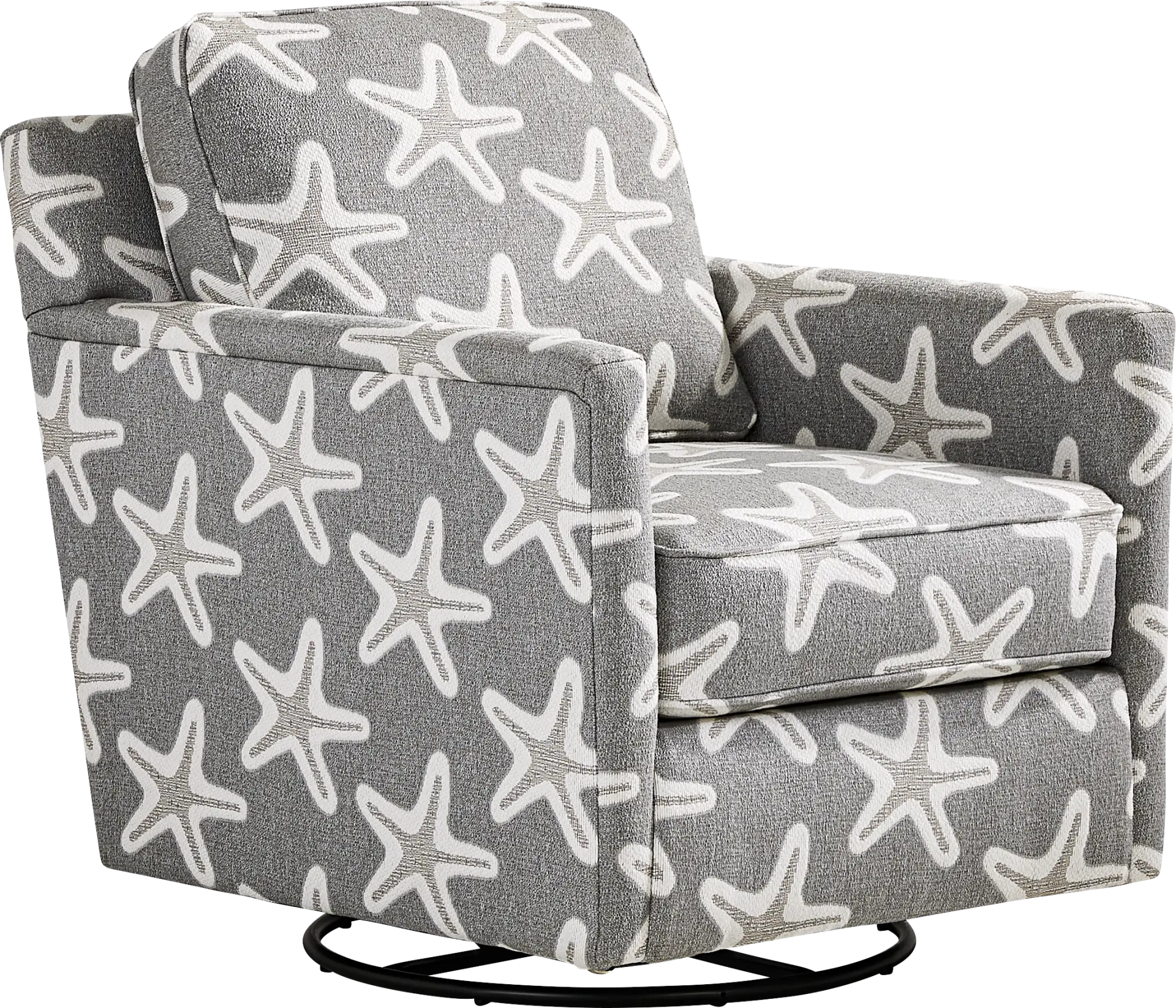 Brightwater Gray Starfish Swivel Rocker Chair