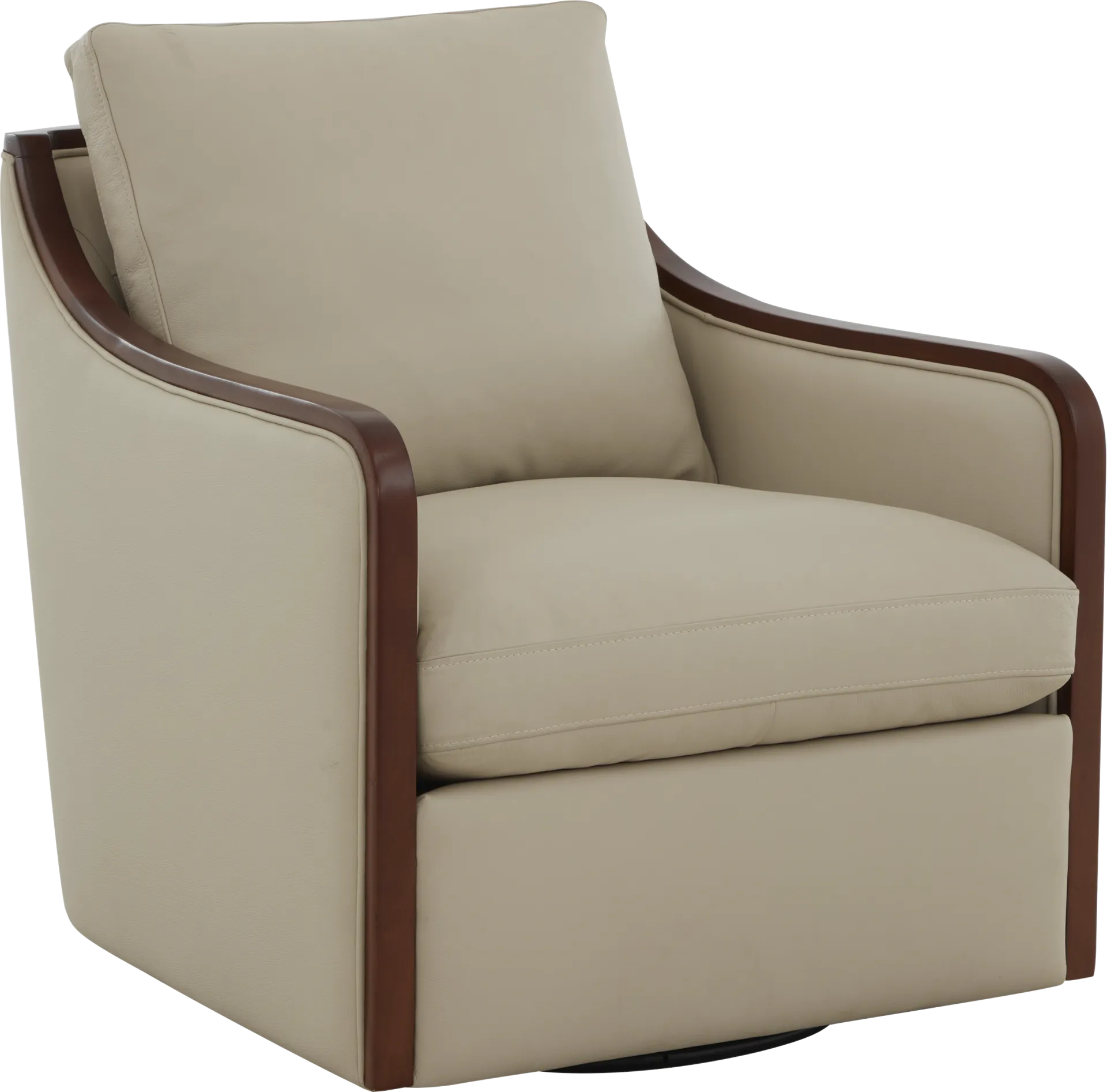 Gordon Beige Leather Swivel Chair - Image 1