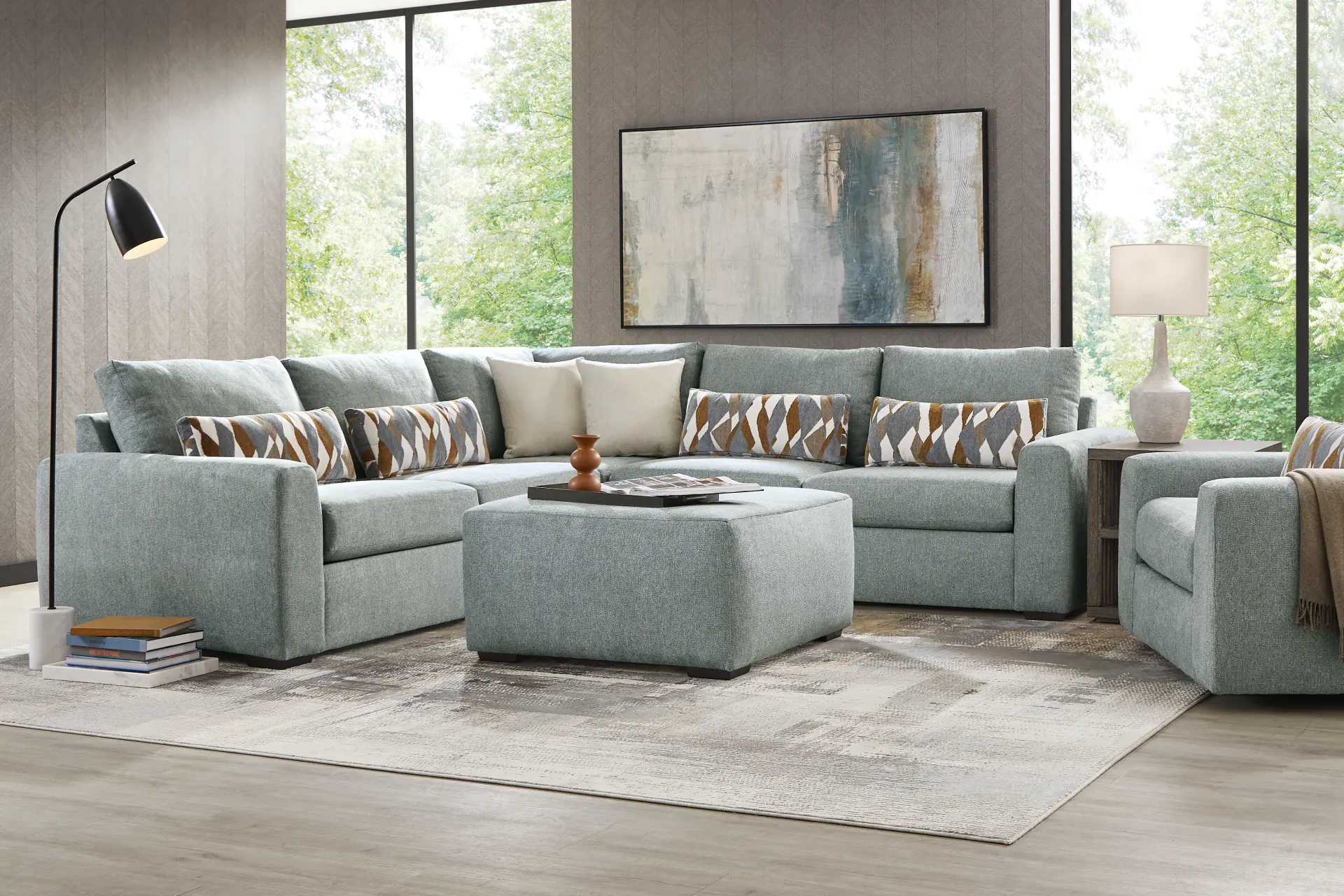 Alexander Blue 4 Pc Sectional Living Room