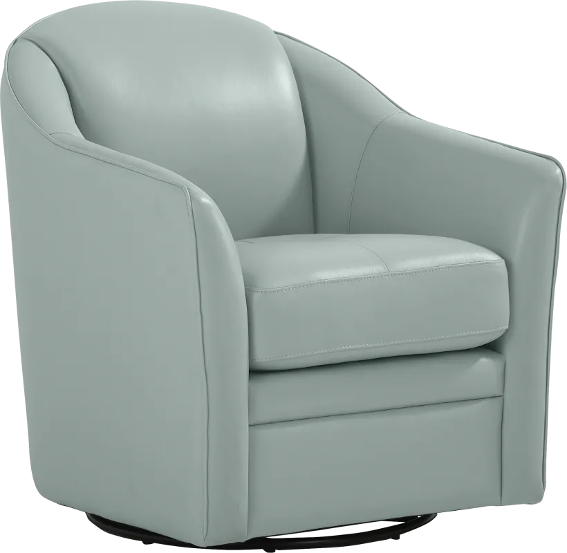 Sutton Heights Aqua Leather Swivel Chair