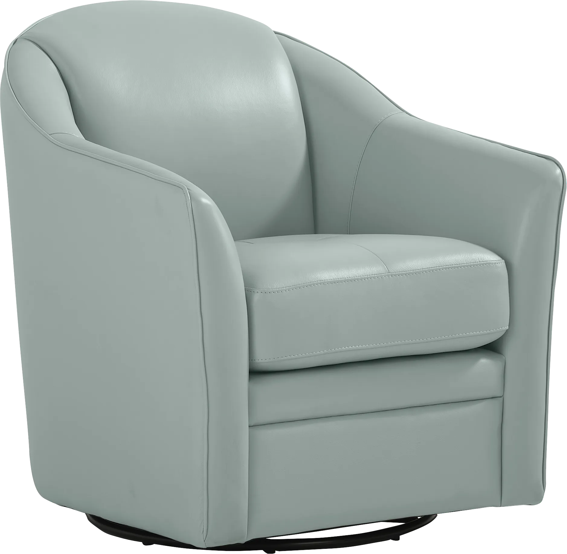 Sutton Heights Aqua Leather Swivel Chair - Image 1