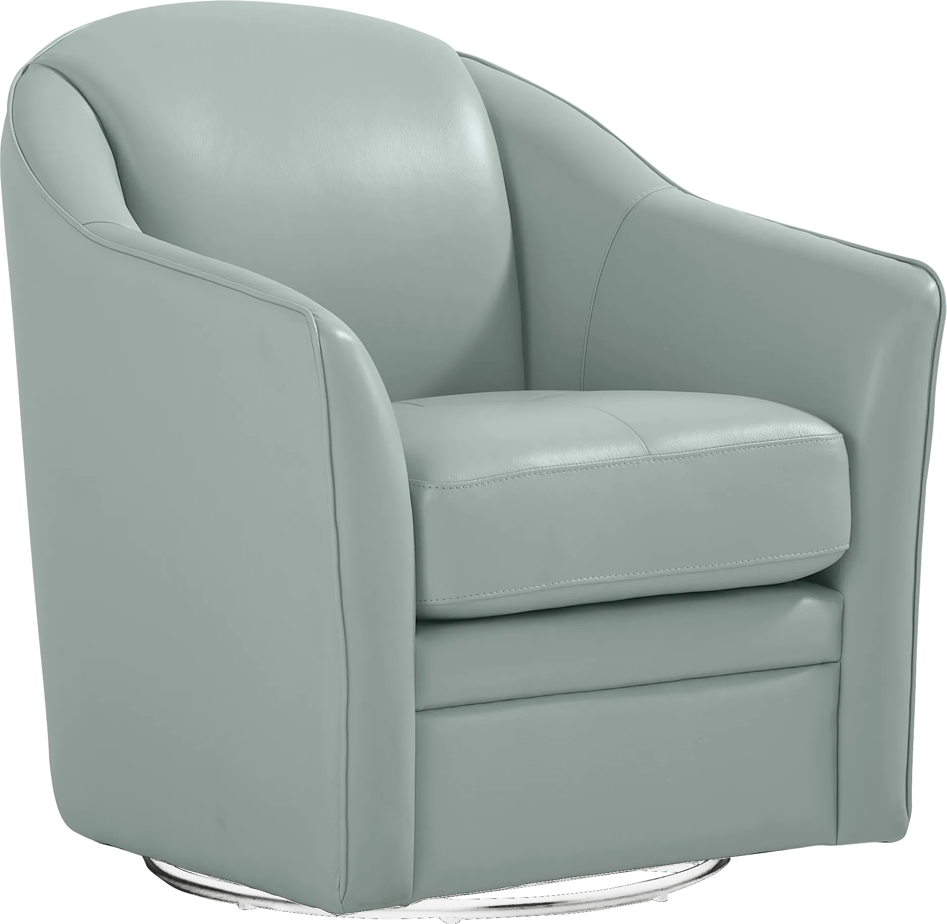 Sutton Heights Aqua Leather Swivel Chair - Image 1