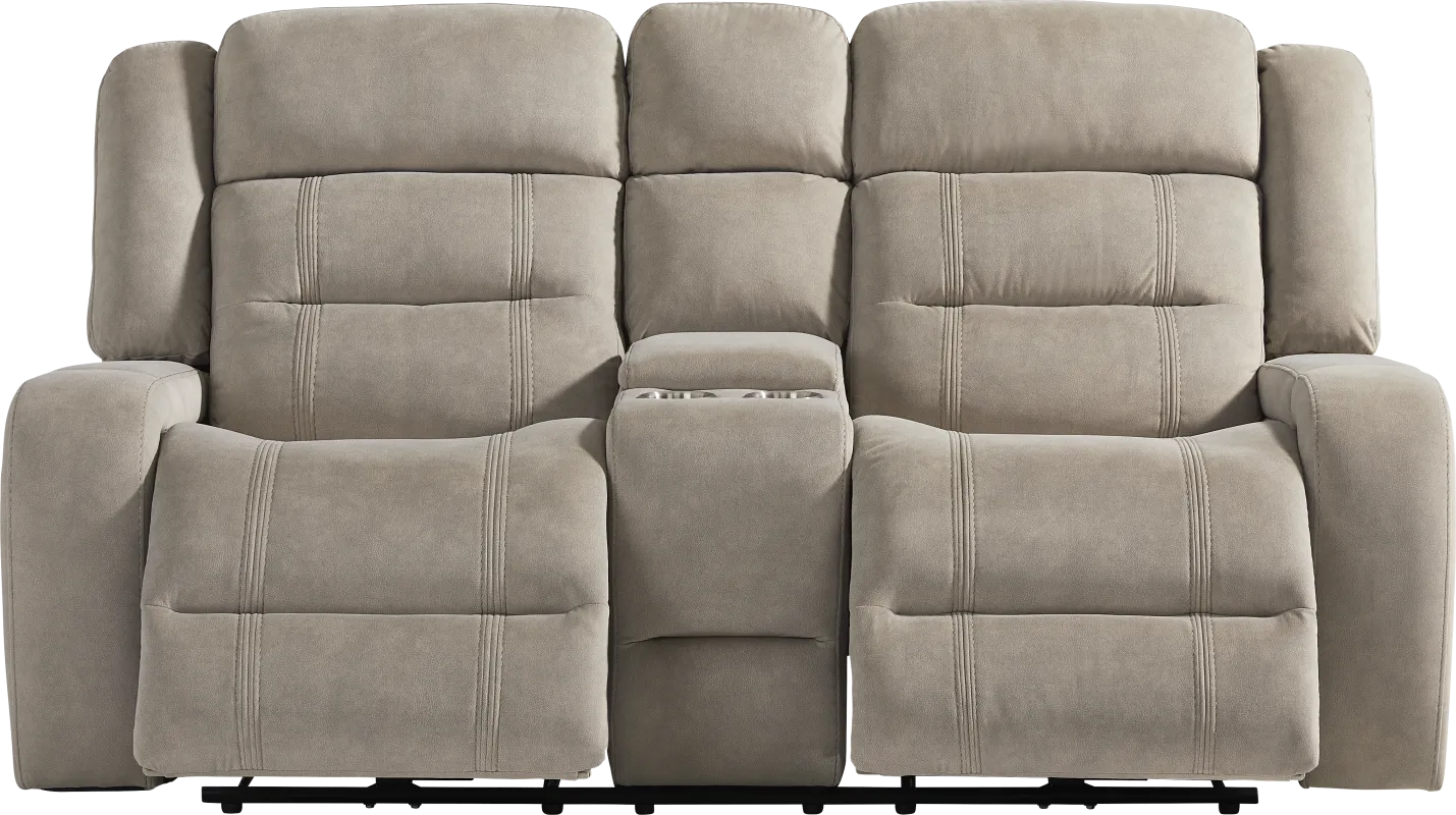 McKinley Beige Power Reclining Loveseat
