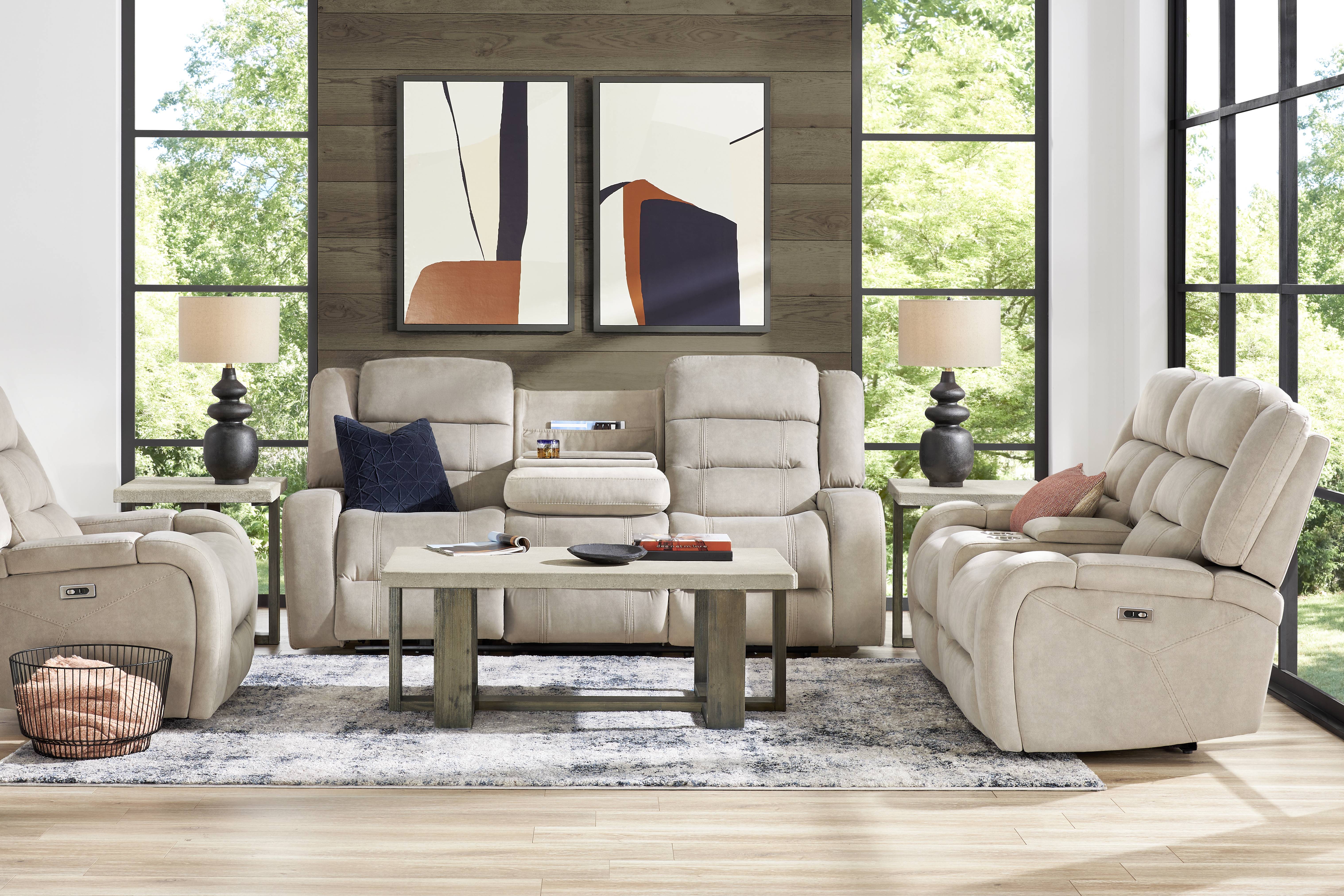 McKinley Beige Power Reclining Loveseat - Thumbnail - Image 2