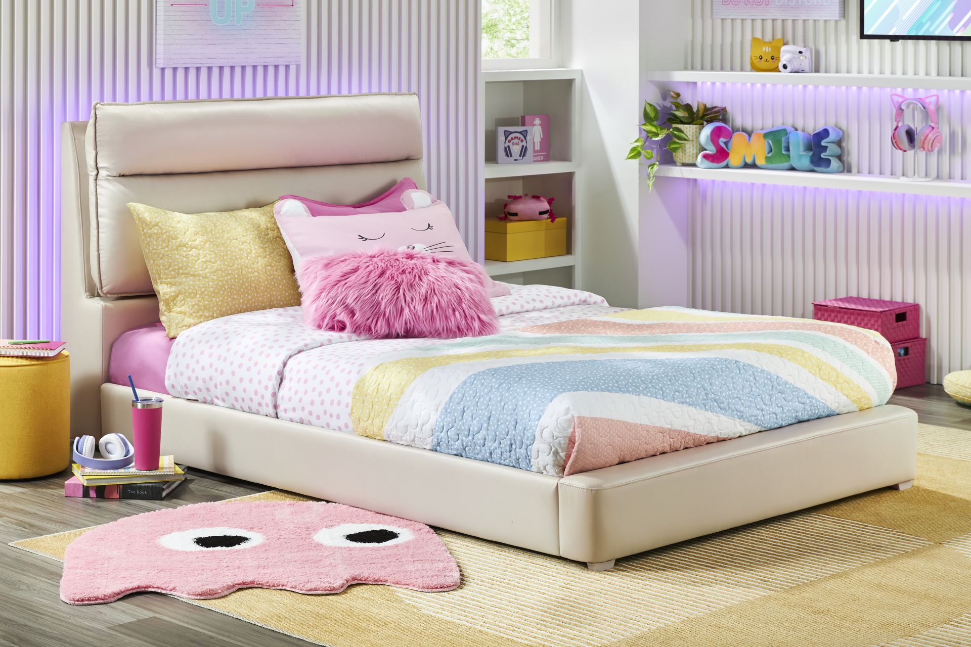 Kids Cloud9 Cream Full Upholstered Bed - Image 2