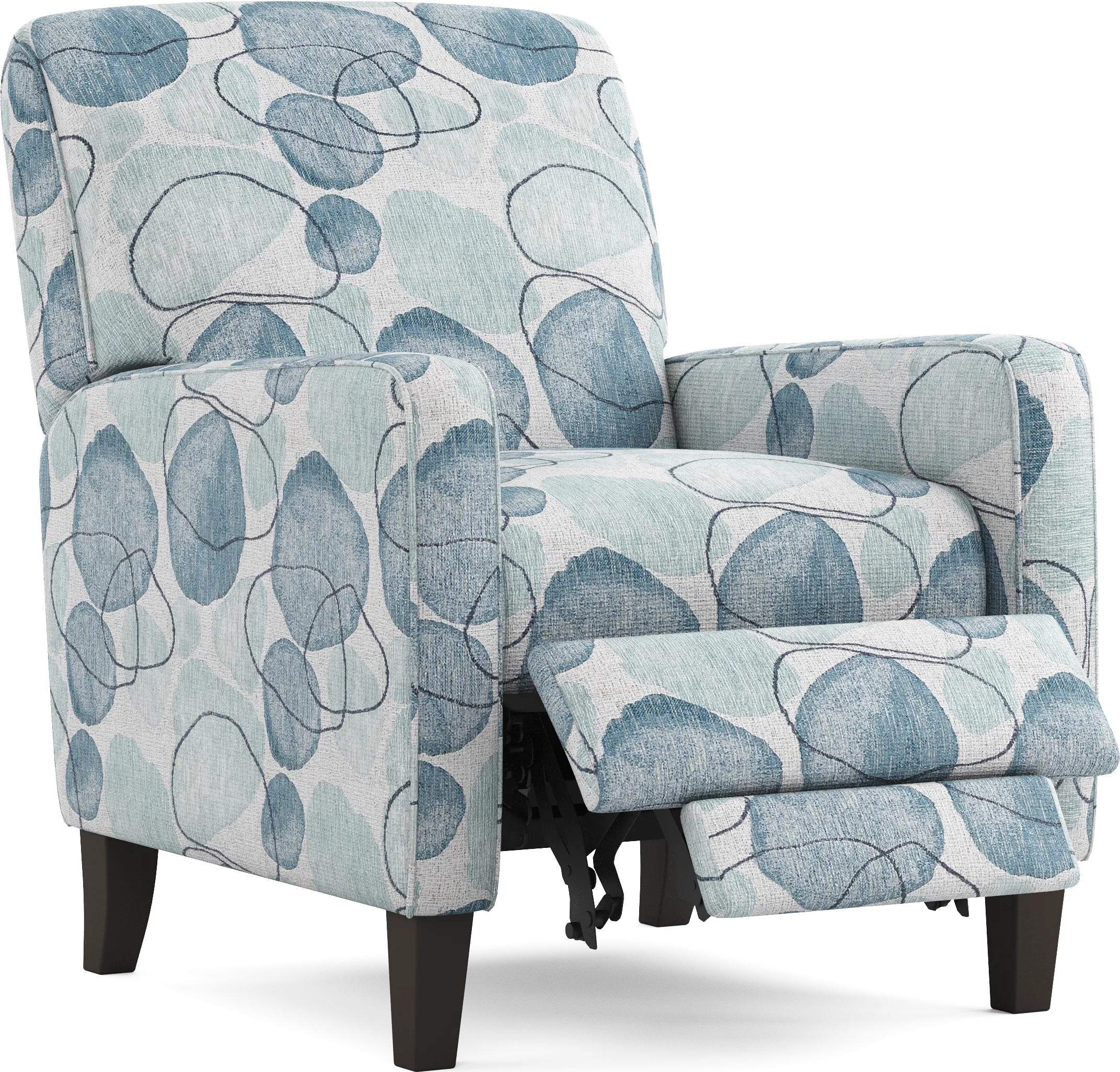 Alanis Bay Blue Push Back Recliner - Thumbnail - Image 1