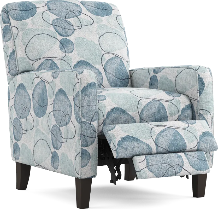 Alanis Bay Blue Push Back Recliner