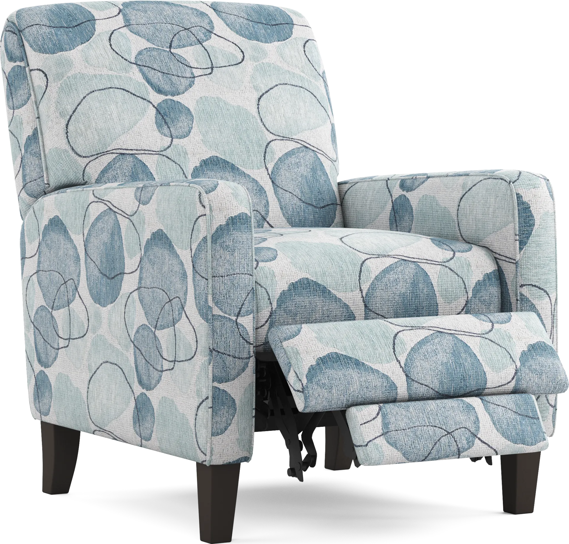 Alanis Bay Blue Push Back Recliner - Image 1