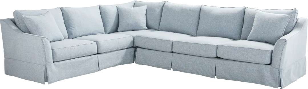 Pacific Grove Blue Slipcover 2 Pc Gel Foam Sleeper Sectional