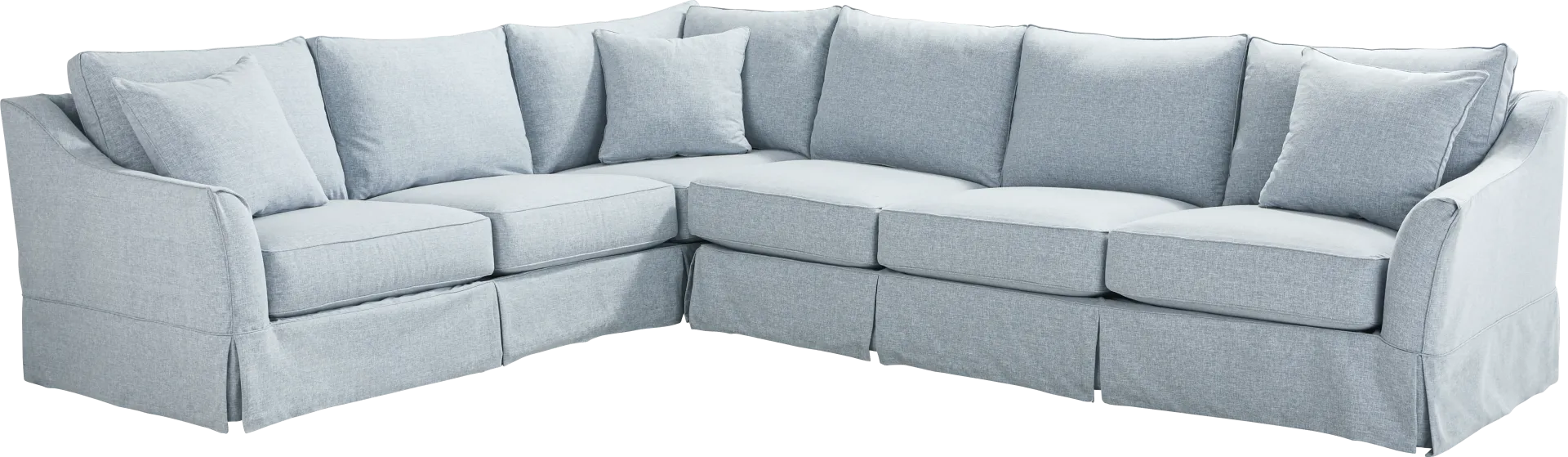 Pacific Grove Blue Slipcover 2 Pc Gel Foam Sleeper Sectional - Image 2