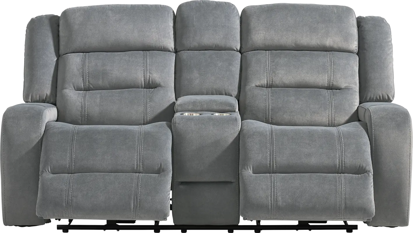 McKinley Graphite Power Reclining Console Loveseat