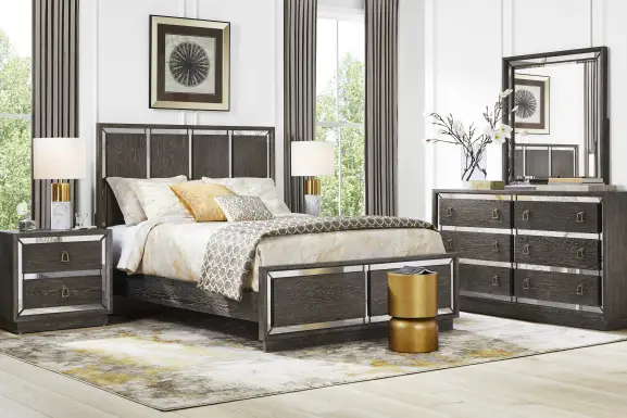 Savoy Creek Ash Gray 7 Pc King Panel Bedroom