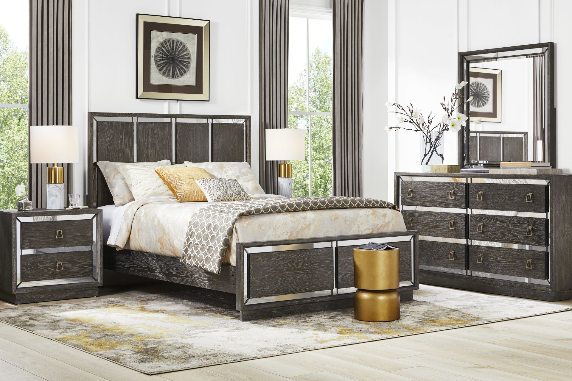 Savoy Creek Ash Gray 7 Pc Queen Panel Bedroom - Image 1