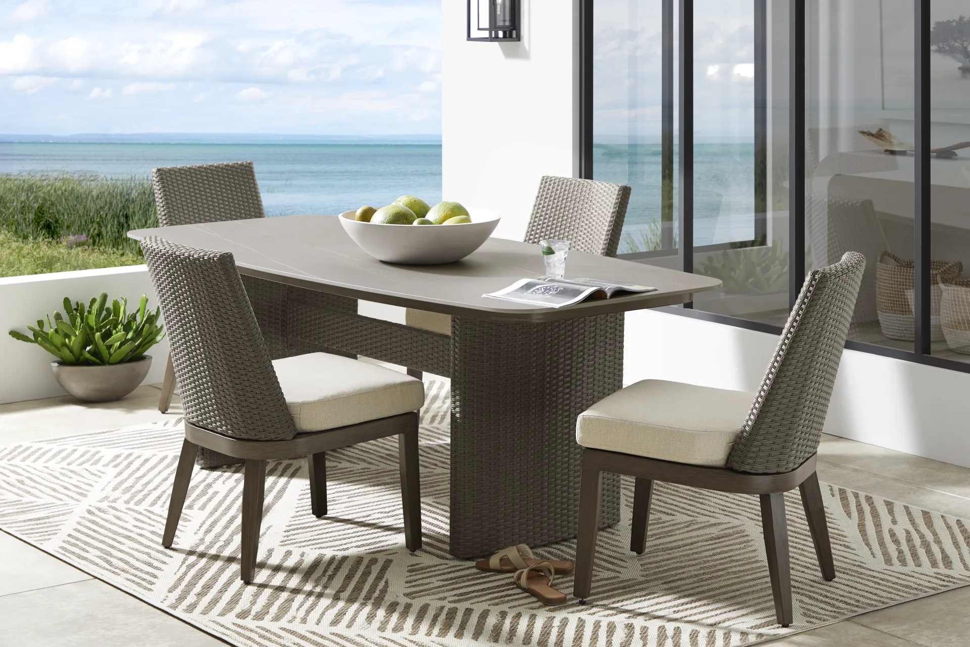 Point Reyes Brown Outdoor Dining Table - Image 2