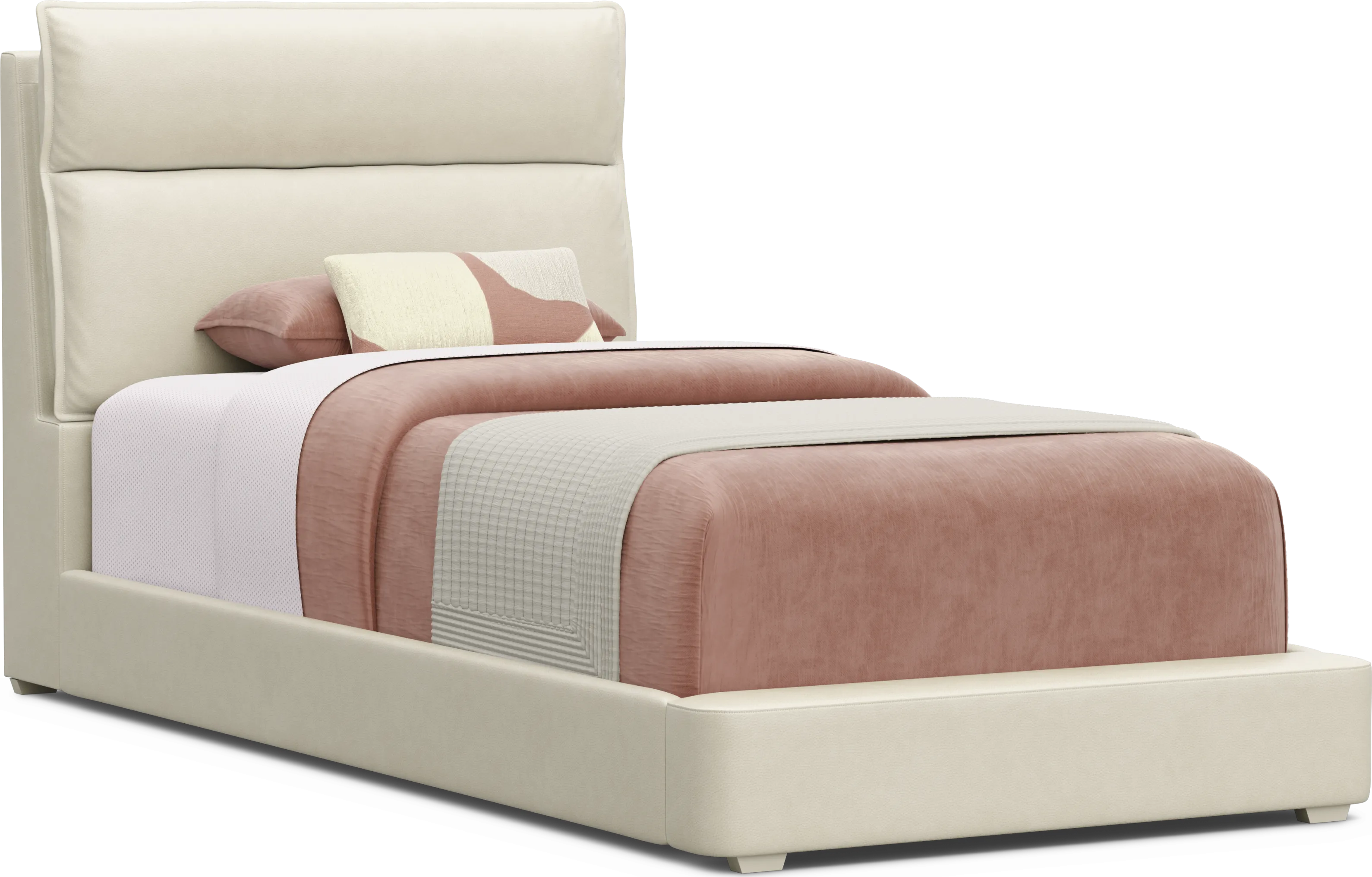 Kids Cloud9 Cream Twin Upholstered Bed - Thumbnail - Image 1