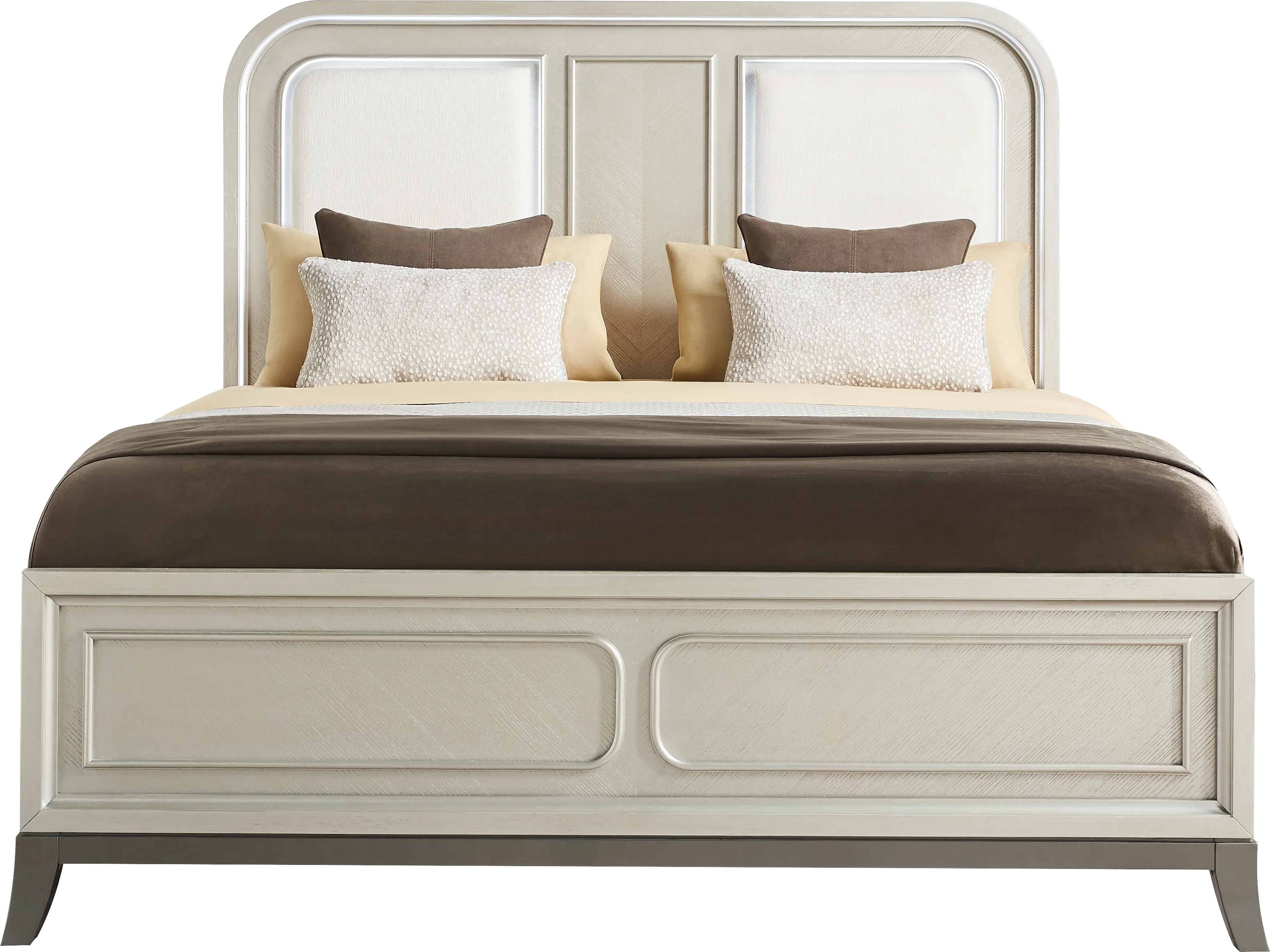 Colette Silver 5 Pc King Upholstered Bedroom - Thumbnail - Image 2