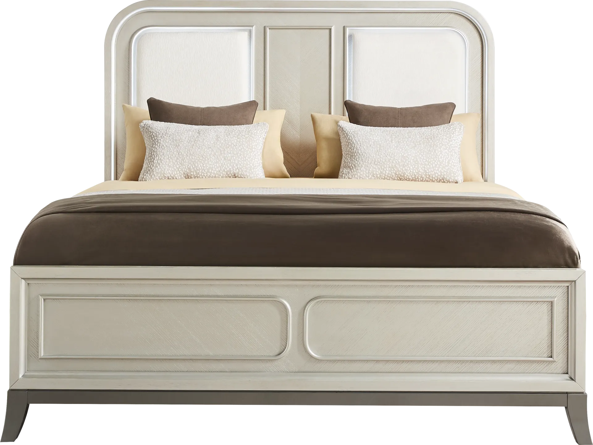 Colette Silver 3 Pc King Upholstered Bed - Image 1