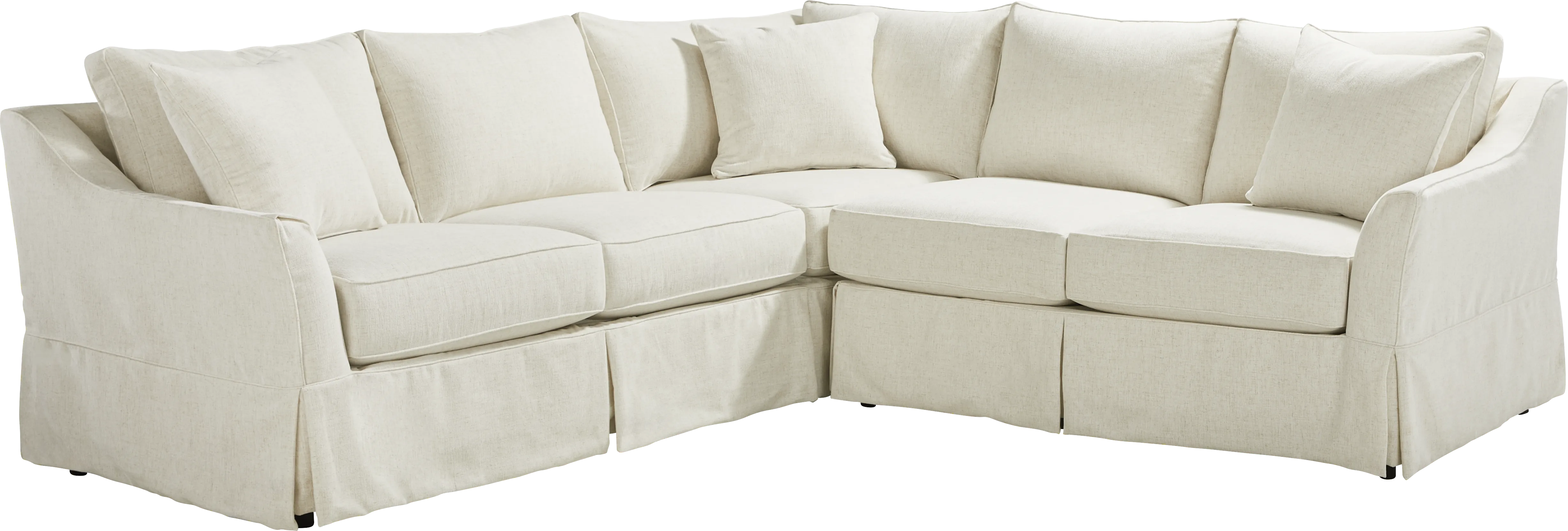 Pacific Grove White Slipcover 2 Pc Sectional - Thumbnail - Image 1