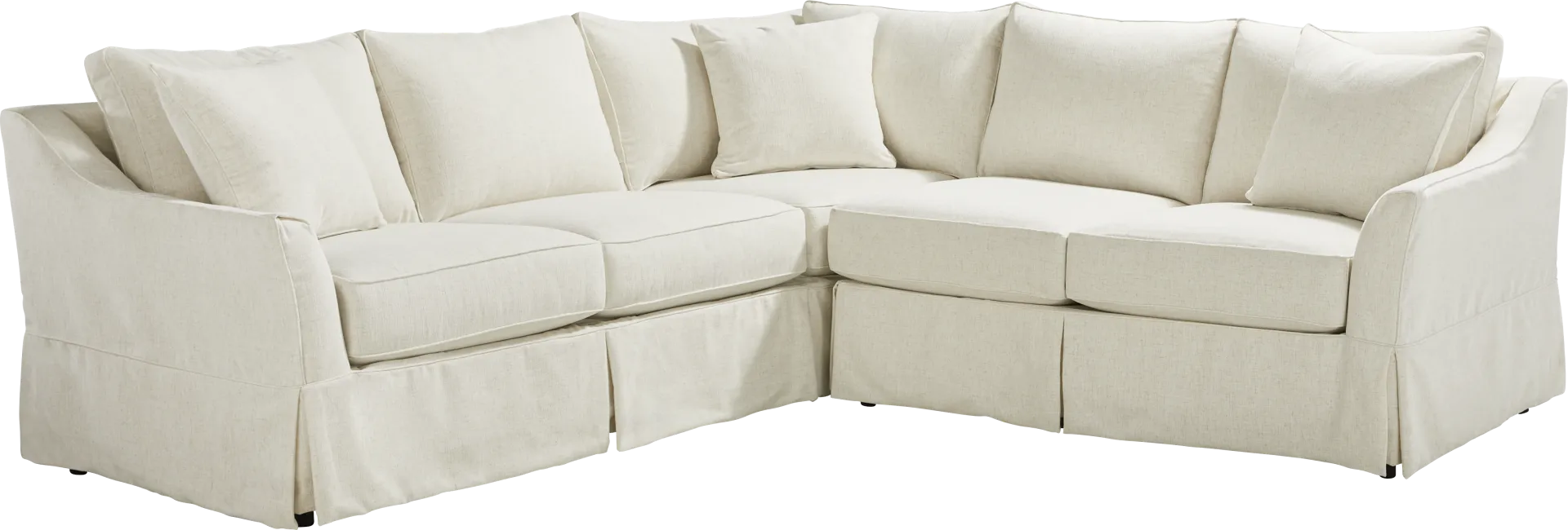 Pacific Grove White Slipcover 2 Pc Sectional - Image 2