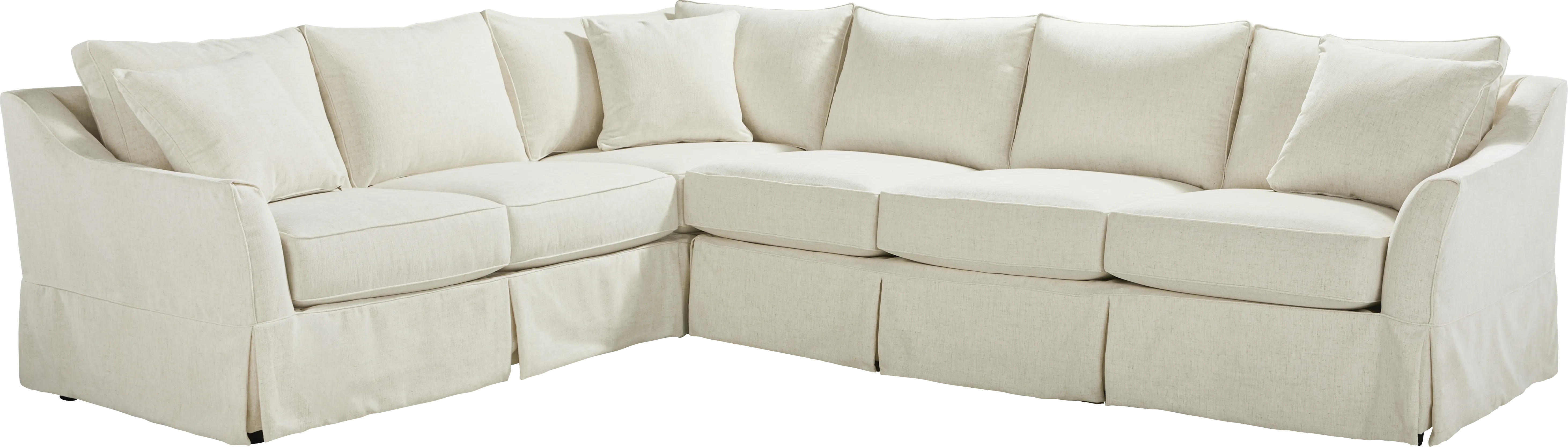 Pacific Grove White Slipcover 2 Pc Sectional - Thumbnail - Image 1