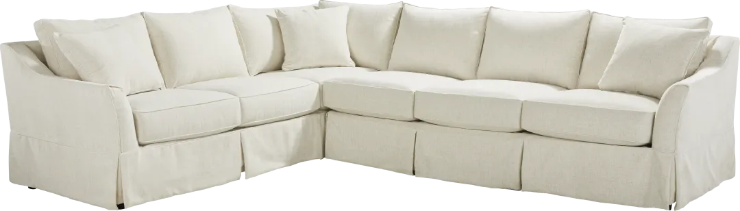 Pacific Grove White Slipcover 2 Pc Sleeper Sectional