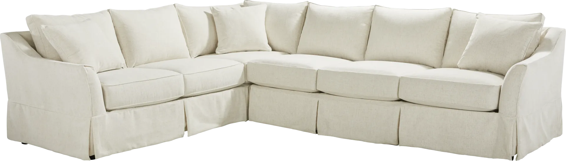 Pacific Grove White Slipcover 2 Pc Sectional - Image 2